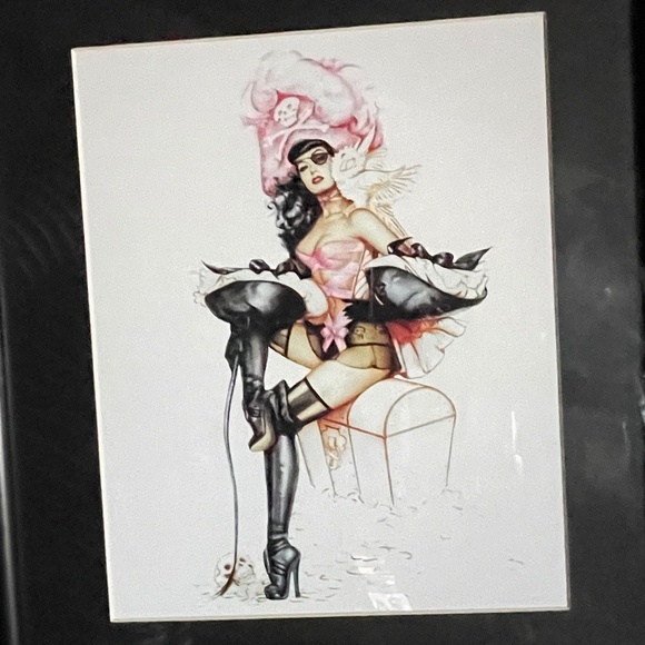 pin up Other - Art Frame by Olivia De Berardinis featuring pinup icon Bettie Page print